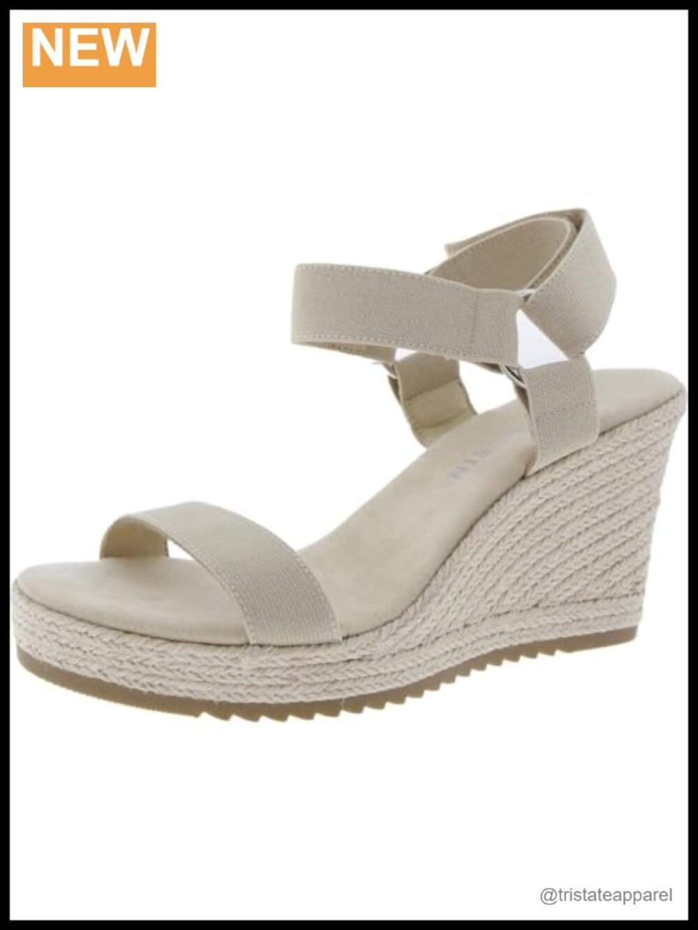 Anne Klein Women's Wit Wedge Sandal Synthetic Upper Ankle Strap